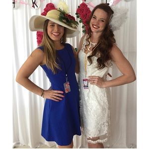 Royal blue flared dress